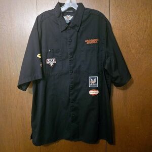 Vintage Men's 2XL Harley Button Down Shirt